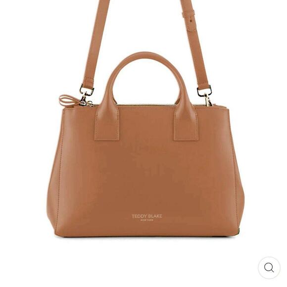 NEW Teddy Blake Bella Vitello 12" Color Camel Italian Leather Handbag NWT - Picture 3 of 9